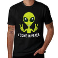Cute Alien I Come In Peace Space Rave EDM Music Alien  Fade-proof Color T-Shirt