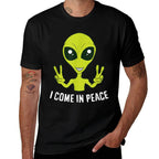 Cute Alien I Come In Peace Space Rave EDM Music Alien  Fade-proof Color T-Shirt