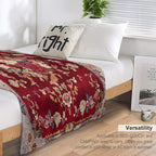 Ancient Emperor Chinese Floral Royal Carpet Multi-functional Throw Blanket