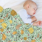 Capybaras in Green Plush Throw Blanket