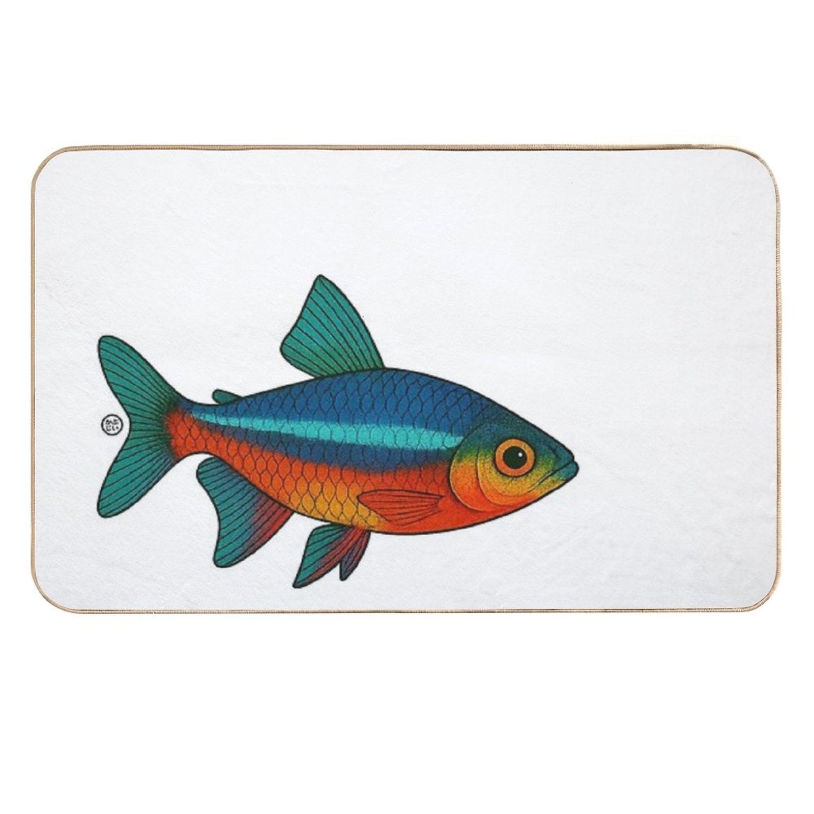 Neon Tetra Fish Japanese Style - Amazon Fish - Cardinal Tetra  Easy To Clean Bath Mat