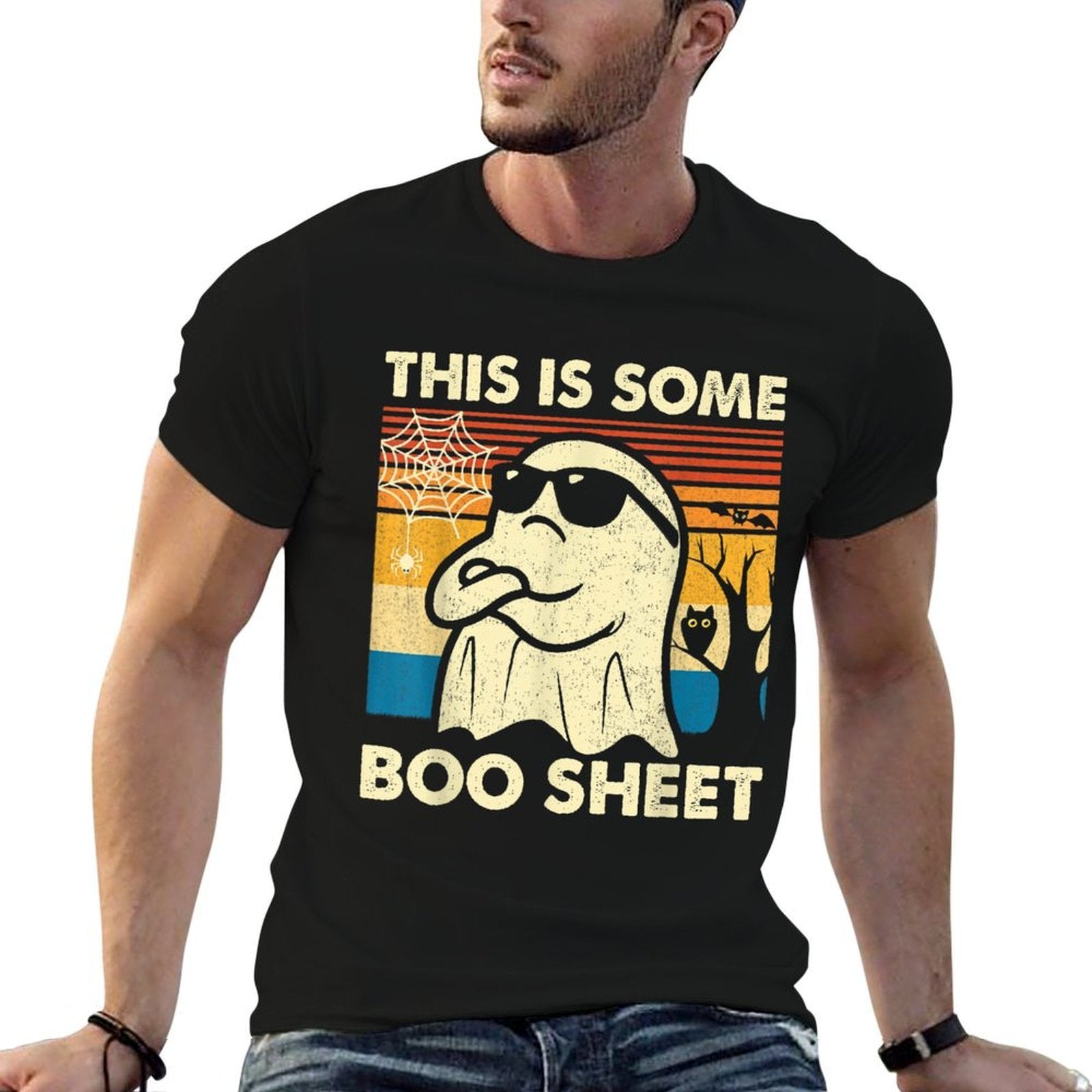 This Is Some Boo Sheet Ghost Retro Funny Halloween Men Women  Affordable Price T-Shirt