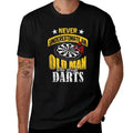 Dart Gift Underestimate Never An Old Darts Player  Oversized Silhouette T-Shirt