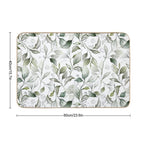 Elegant Watercolor Leaf Design on White Background  Non-Slip Bath Mat