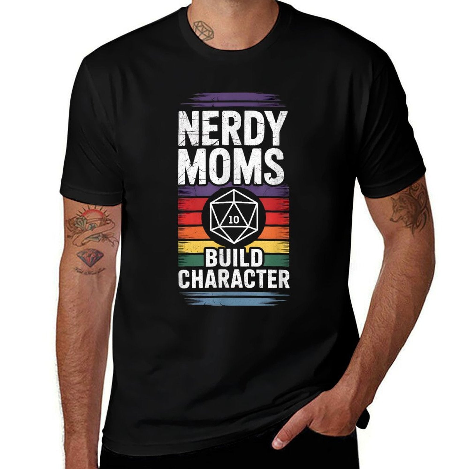 Nerdy Moms Build Character RPG Fantasy Game Lover  Affordable Price T-Shirt