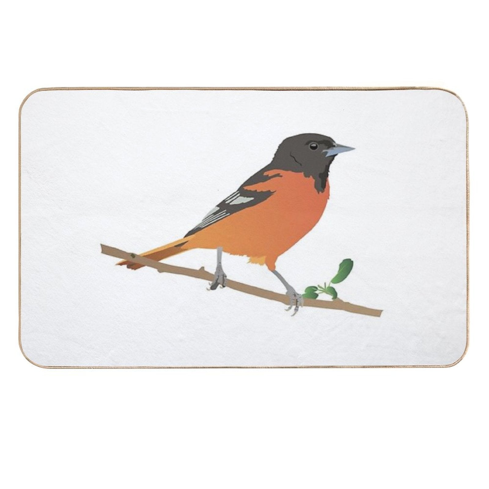 Baltimore Oriole Bird  Easy Maintenance Bath Mat