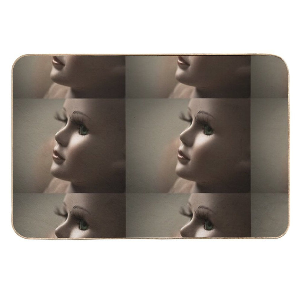 Creepy Doll Photograph  Dirt-Trapping Bath Mat