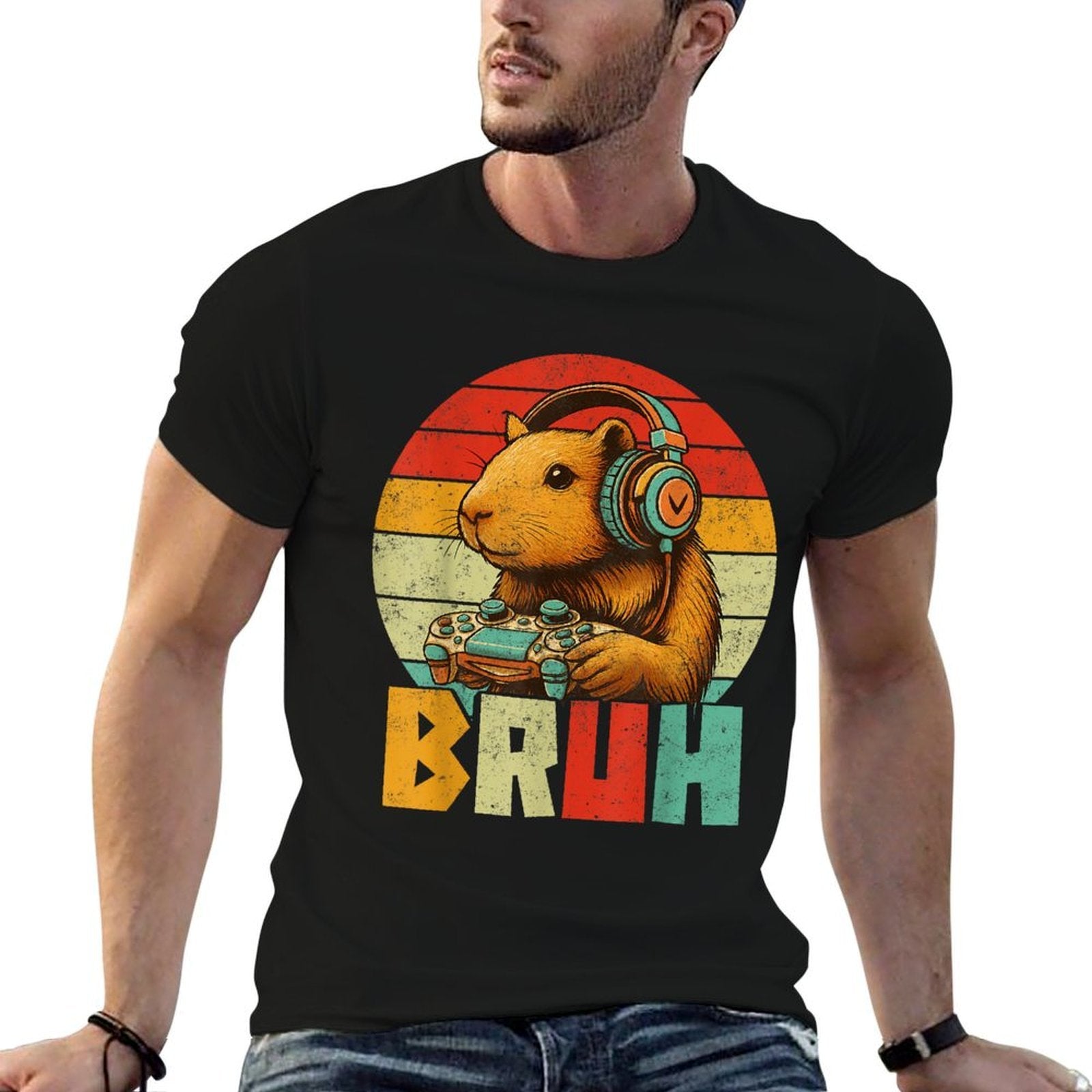 Funny Gifts For Capybara Lovers Mens Boys Kids Graphicss  Wrinkle-resistant T-Shirt