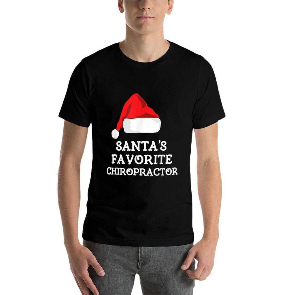 Santas Favorite Chiropractor Christmas Funny Chiropractic  Oversized Silhouette T-Shirt