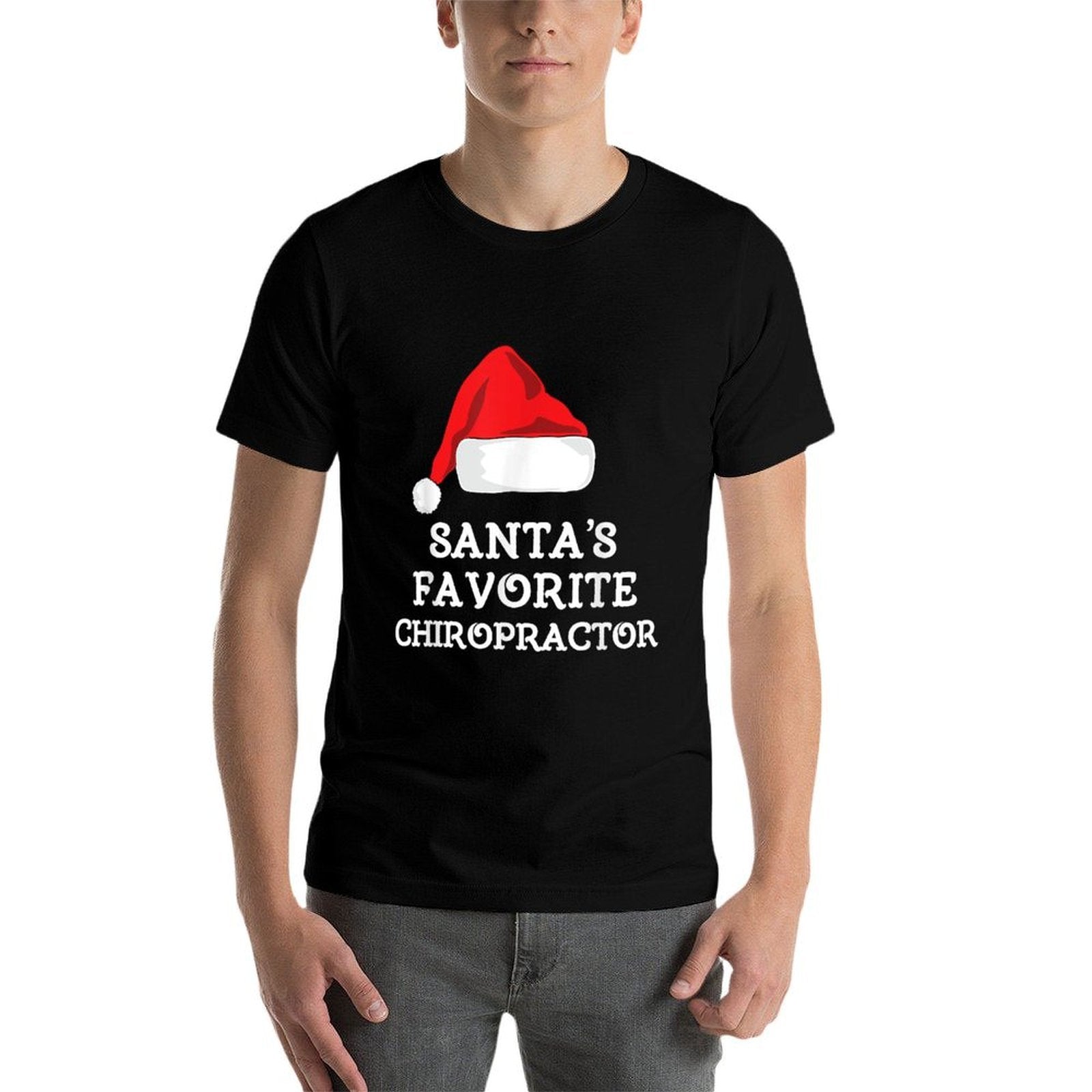Santas Favorite Chiropractor Christmas Funny Chiropractic  Oversized Silhouette T-Shirt