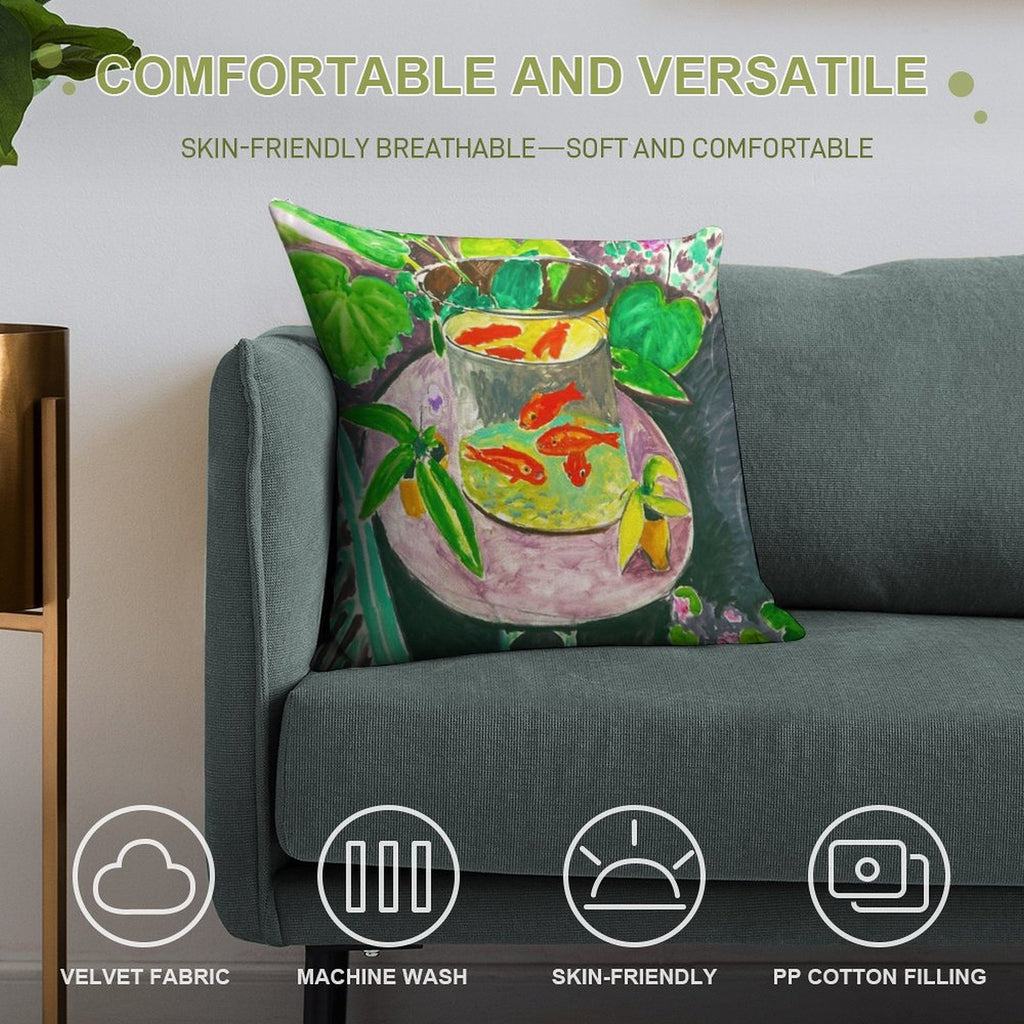 Matisse - Goldfish Soft Fade-Resistant Throw Pillow