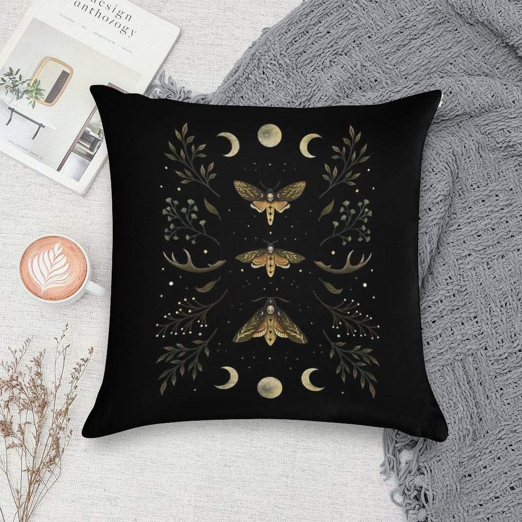 Death Head Moths Night Soft Multiple Sizes Throw Pillow