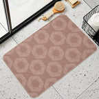 Hexagon Boho Minimalistic Home Decor Pattern  Easy Maintenance Bath Mat