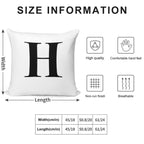 Letter H Monogram Initial Soft Durable Construction Throw Pillow