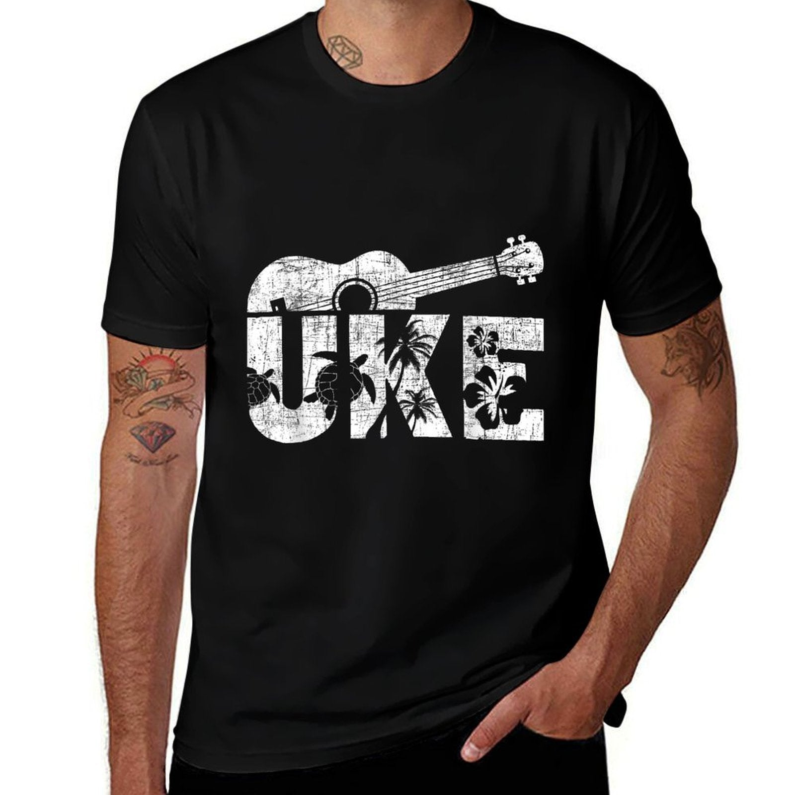 Uke - Ukulele Player Ukulelist Music Guitarist  Cotton T-Shirt