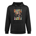 Monster Truck Sister Groovy Monster Truck Sis Relaxed Fit Hoodie