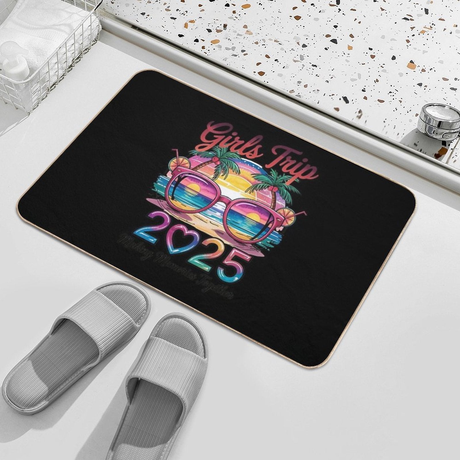 Girls Trip 2025 Making Memories Together Vacation  Easy Maintenance Bath Mat