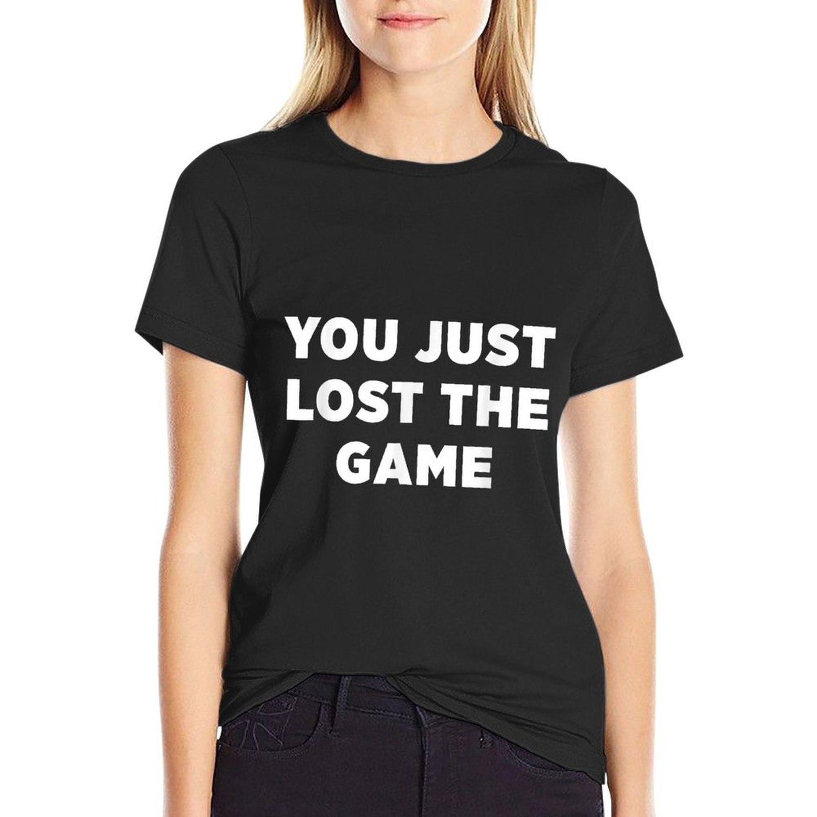 Lost The Game Mens Black Meme Small Classic Fit Crew Neck  Quick-drying T-Shirt