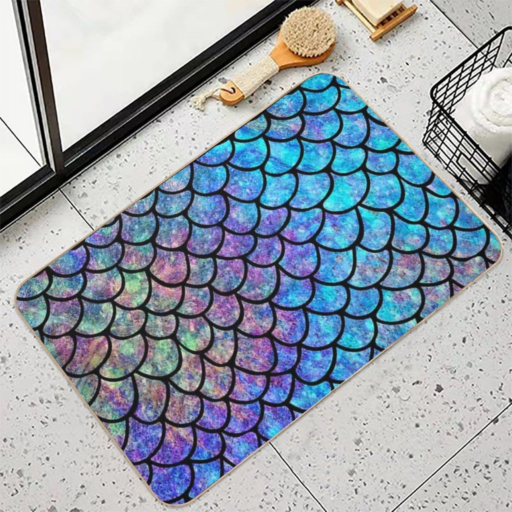 Colorful Mermaid Scales  Pet-Safe Bath Mat