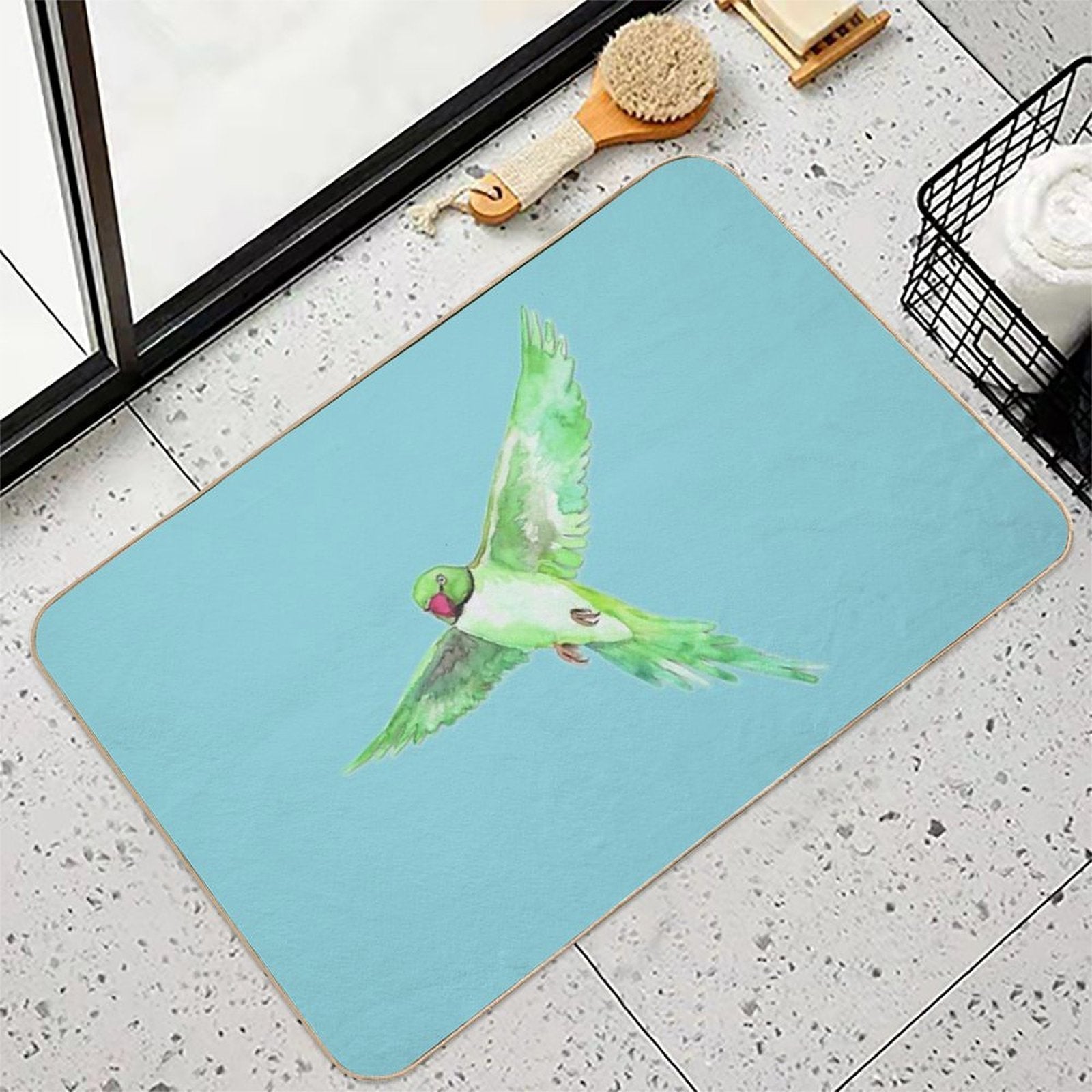 Indian Ringneck Parakeet  Versatile Bath Mat