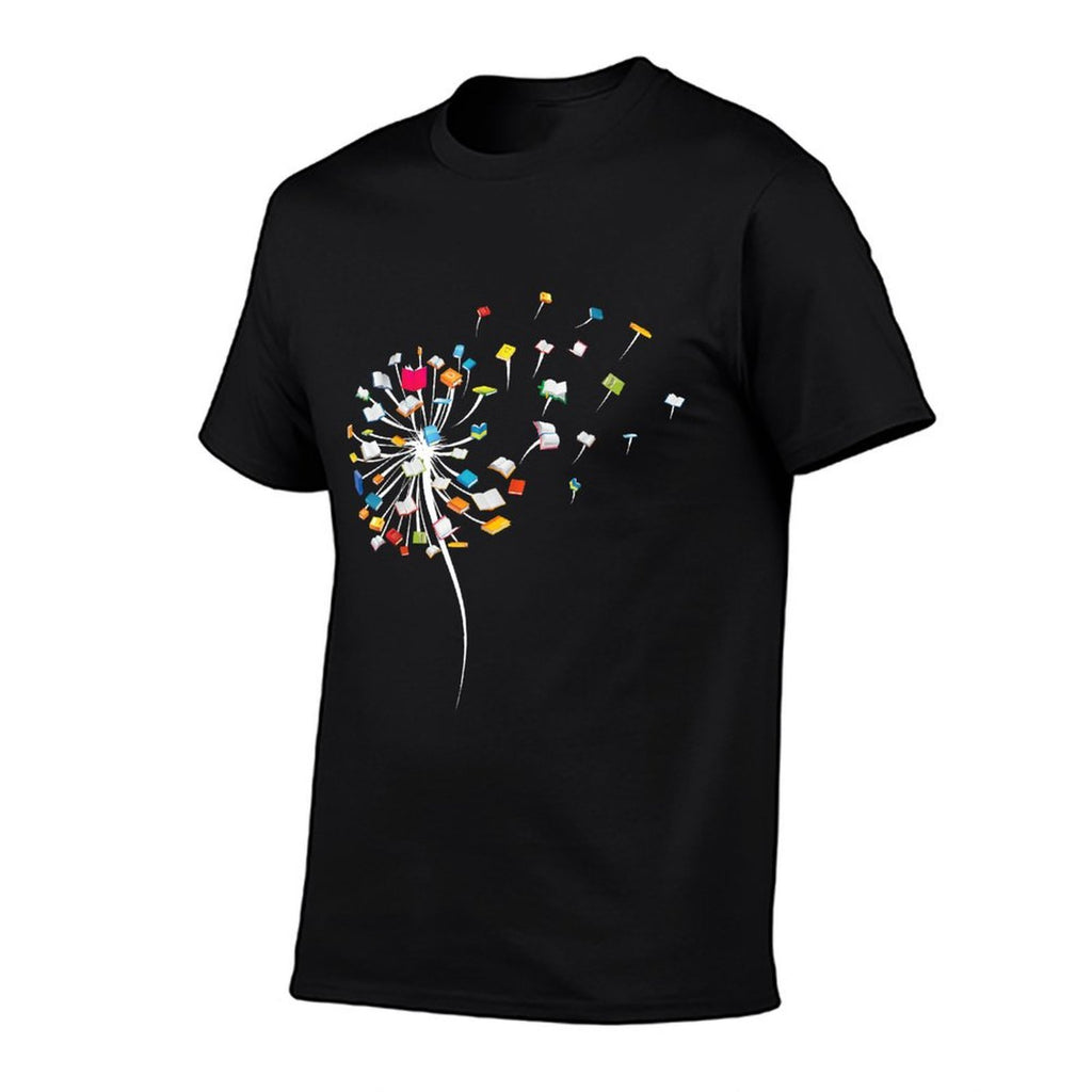 Funny Dandelion Books Gift For Reading Lover Women Girls  Graphic-printed T-Shirt