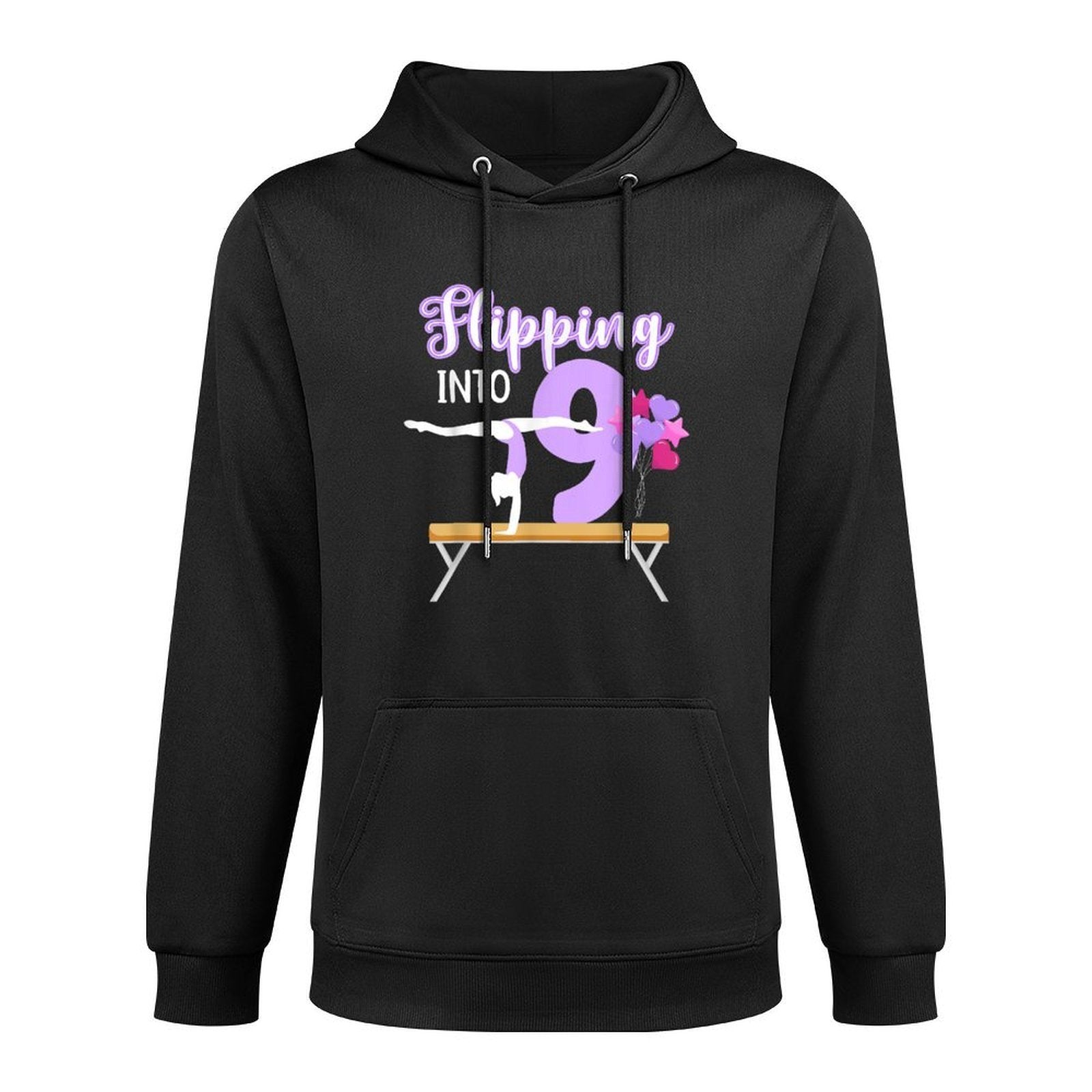 9th Gymnastics Birthday Party Nine Year Old Gymnast Girl Versatile Streetwear Hoodie