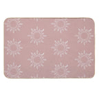 Cute Boho Sun Pattern Bohemian Aesthetic In Muted Colors Pink  Eco-Friendly Bath Mat