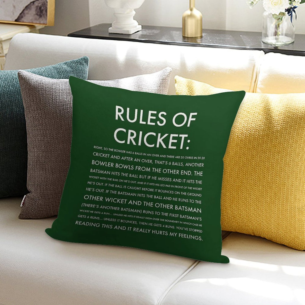 Rules of Cricket - Funny Soft Washable Throw Pillow
