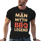 Funny The Man The Myth The BBQ Legend Fathers Day Grilling  Odor-resistant T-Shirt