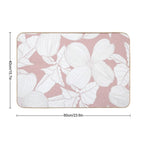 Dogwood Branch with Flowers Seamless Pattern. Cornus Florida.  Line Drawing.  Dirt-Trapping Bath Mat