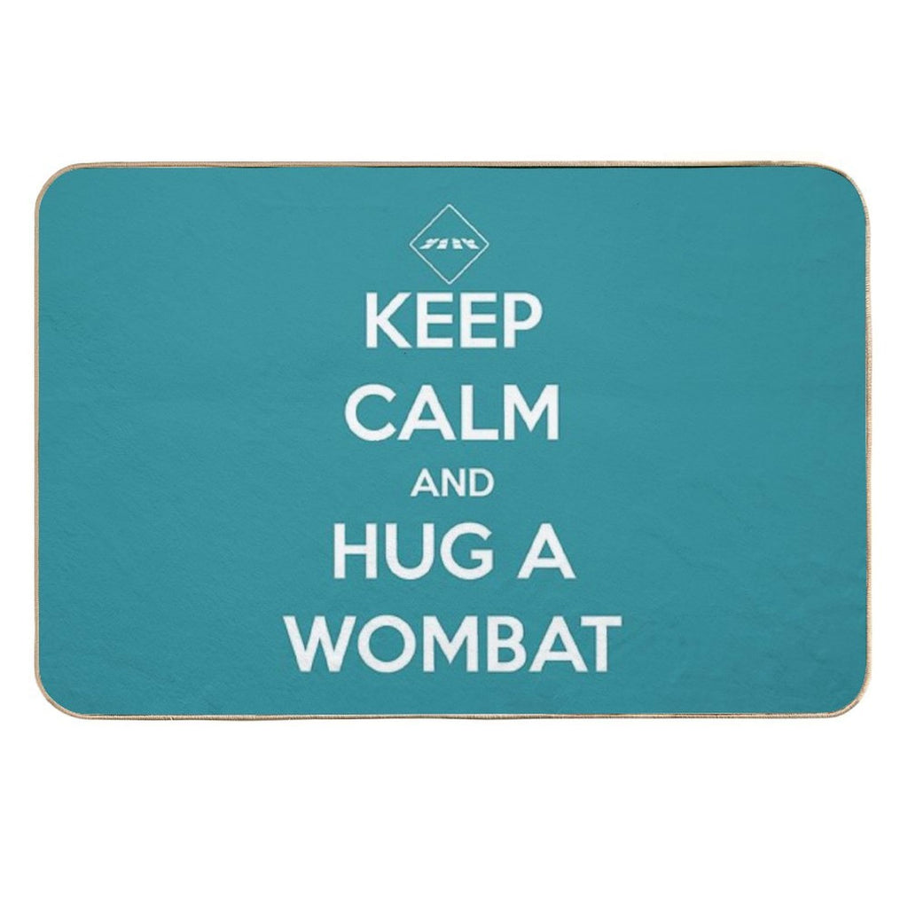 Keep Calm And Hug A Wombat  High-Traffic Bath Mat