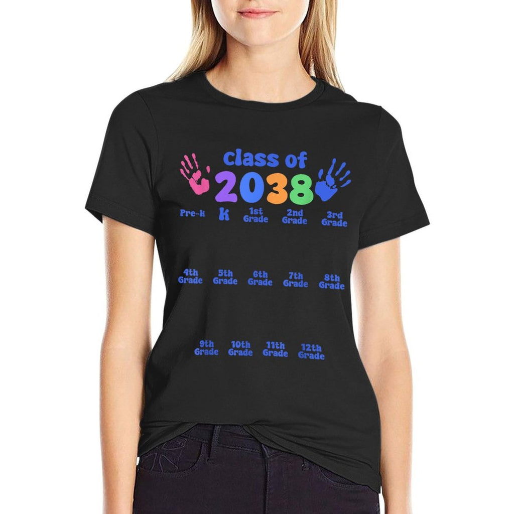 Funny Class of 2038 Grow With Me Handprint Pre-k 12th Grade  Eco-friendly Material T-Shirt