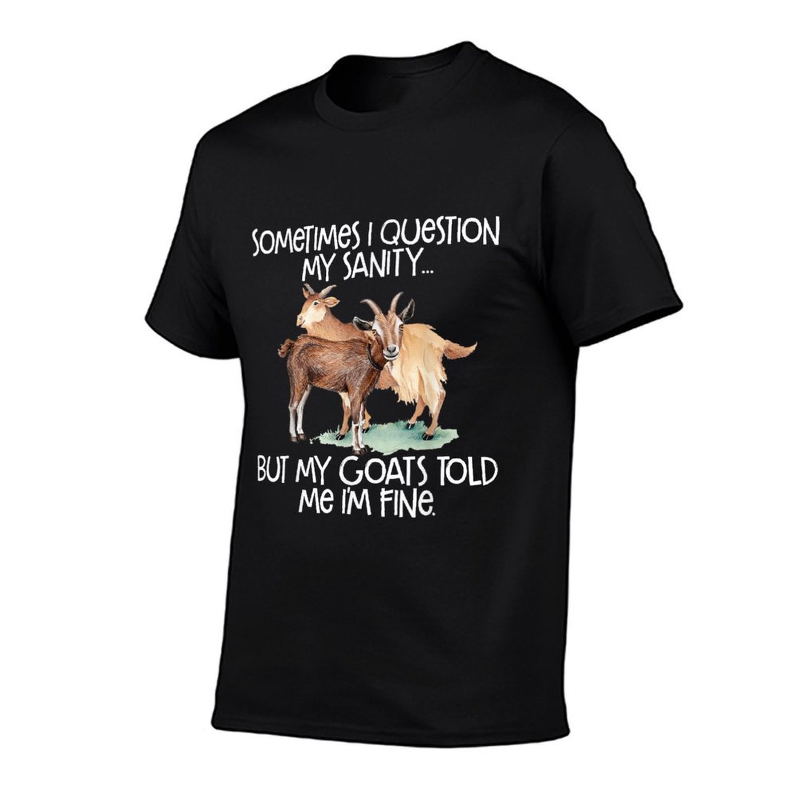 Funny Goat Tee for Crazy People Who Speak with Goats  Oversized Silhouette T-Shirt
