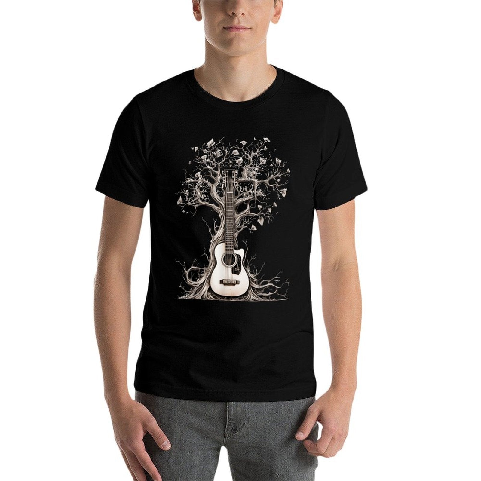 Acoustic Guitar Tree Of Life Nature Of Music Guitarist Comfortable T-Shirt