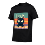 Bruh Cat What The Sigma Funny Meme Vintage Kids Youth  Stretchy T-Shirt