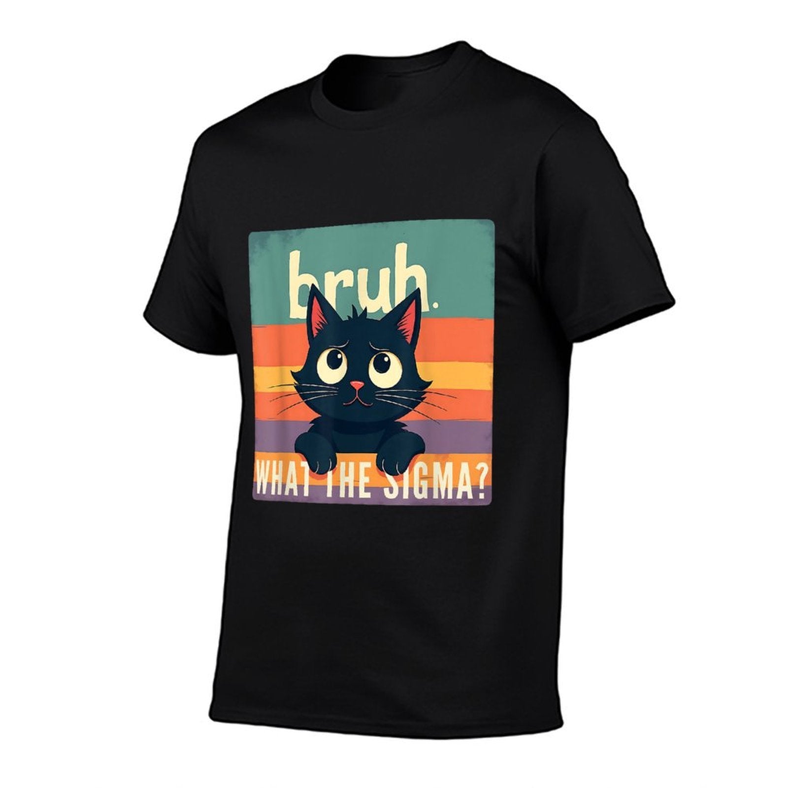 Bruh Cat What The Sigma Funny Meme Vintage Kids Youth  Stretchy T-Shirt
