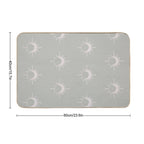 Cosmic Sun And Moon Design Soft Aesthetic In Muted Colors Pale Green  Pet-Safe Bath Mat