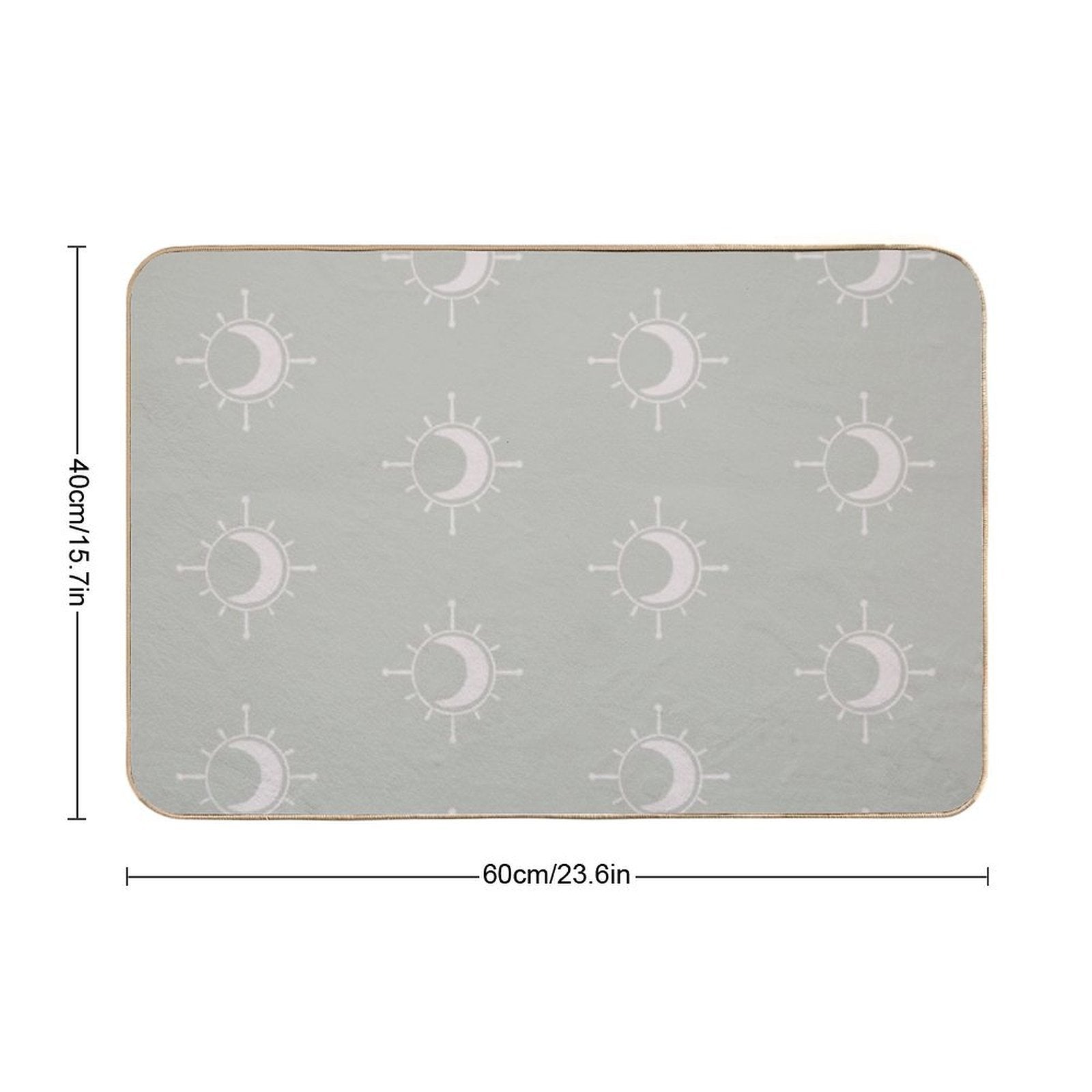Cosmic Sun And Moon Design Soft Aesthetic In Muted Colors Pale Green  Pet-Safe Bath Mat