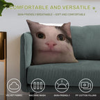 Polite Cat Meme, Funny Cat Meme Soft Warmth Comfort Throw Pillow