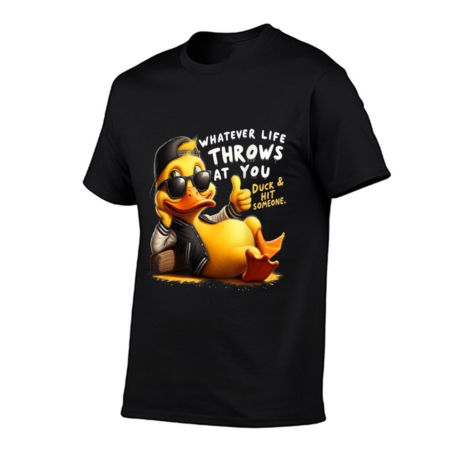 Humor Duck Meme Sarcastic Funny Duck Funny Joke Quote  Fade-proof Color T-Shirt
