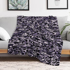 Abstract Purple Black - 7894 Plush Throw Blanket