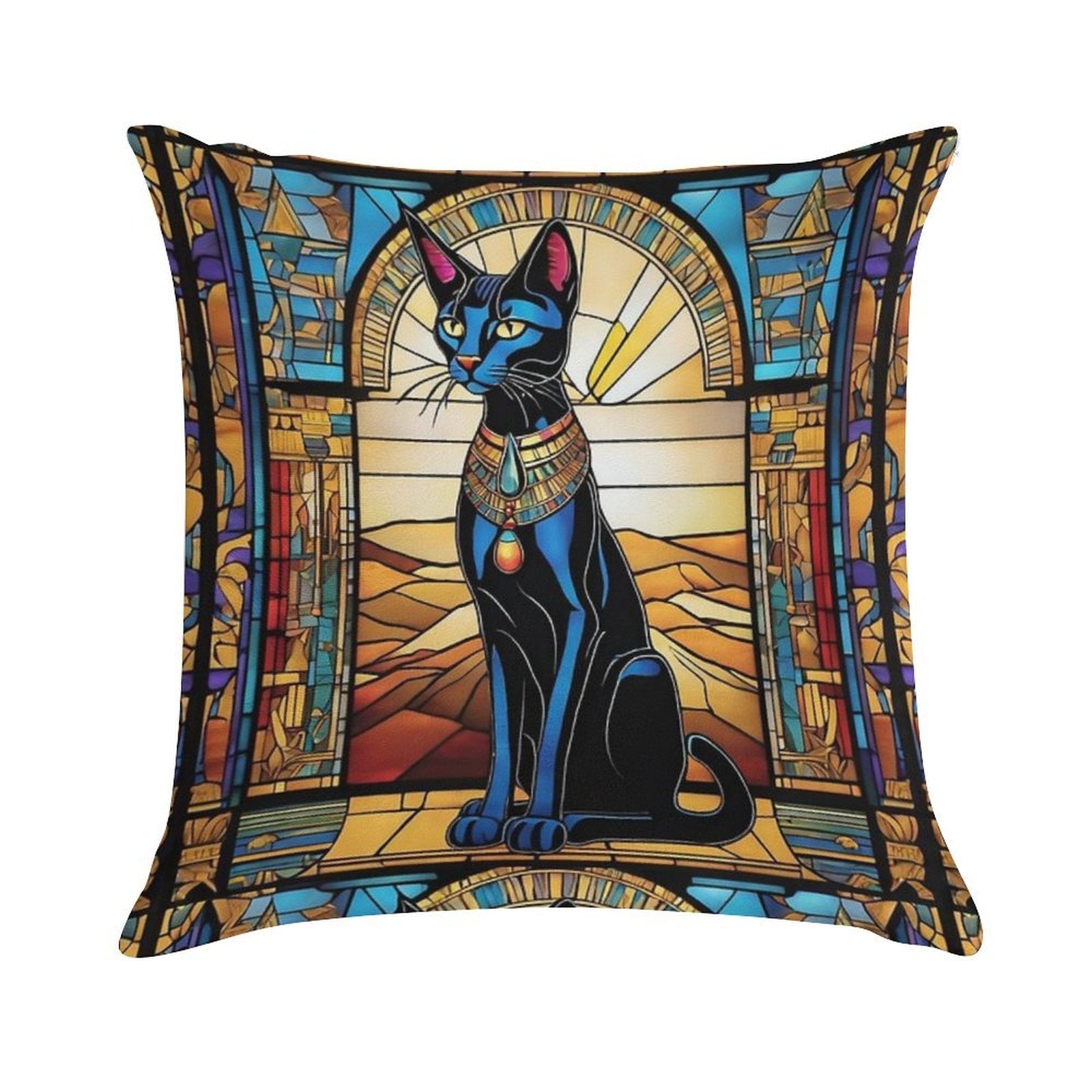 Egyptian Cat. Soft Home Decor Throw Pillow