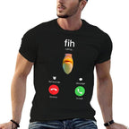Fih Calling Accept Decline Funny Fishing Meme Fisherman  Moisture-wicking T-Shirt