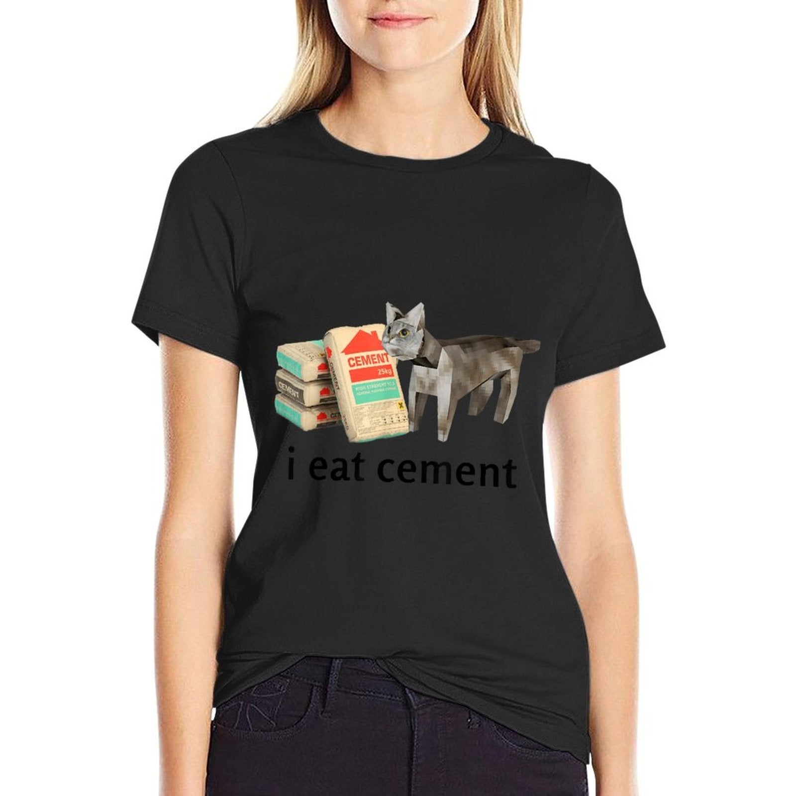 I Eat Cement Cat Kids Funny Dank Cat Meme  Breathable T-Shirt