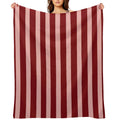 Hand Drawn Vertical Stripes Cherry & Pink Comfort Throw Blanket