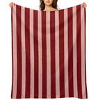 Hand Drawn Vertical Stripes Cherry & Pink Comfort Throw Blanket