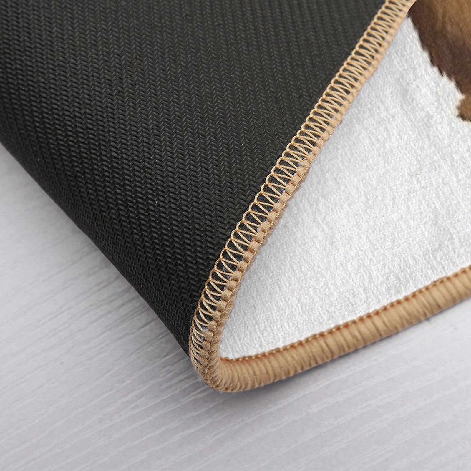 Hearts Dog Longhaired Chocolate Dachshund Cartoon Dog with Valentine Hearts  Non-Slip Bath Mat