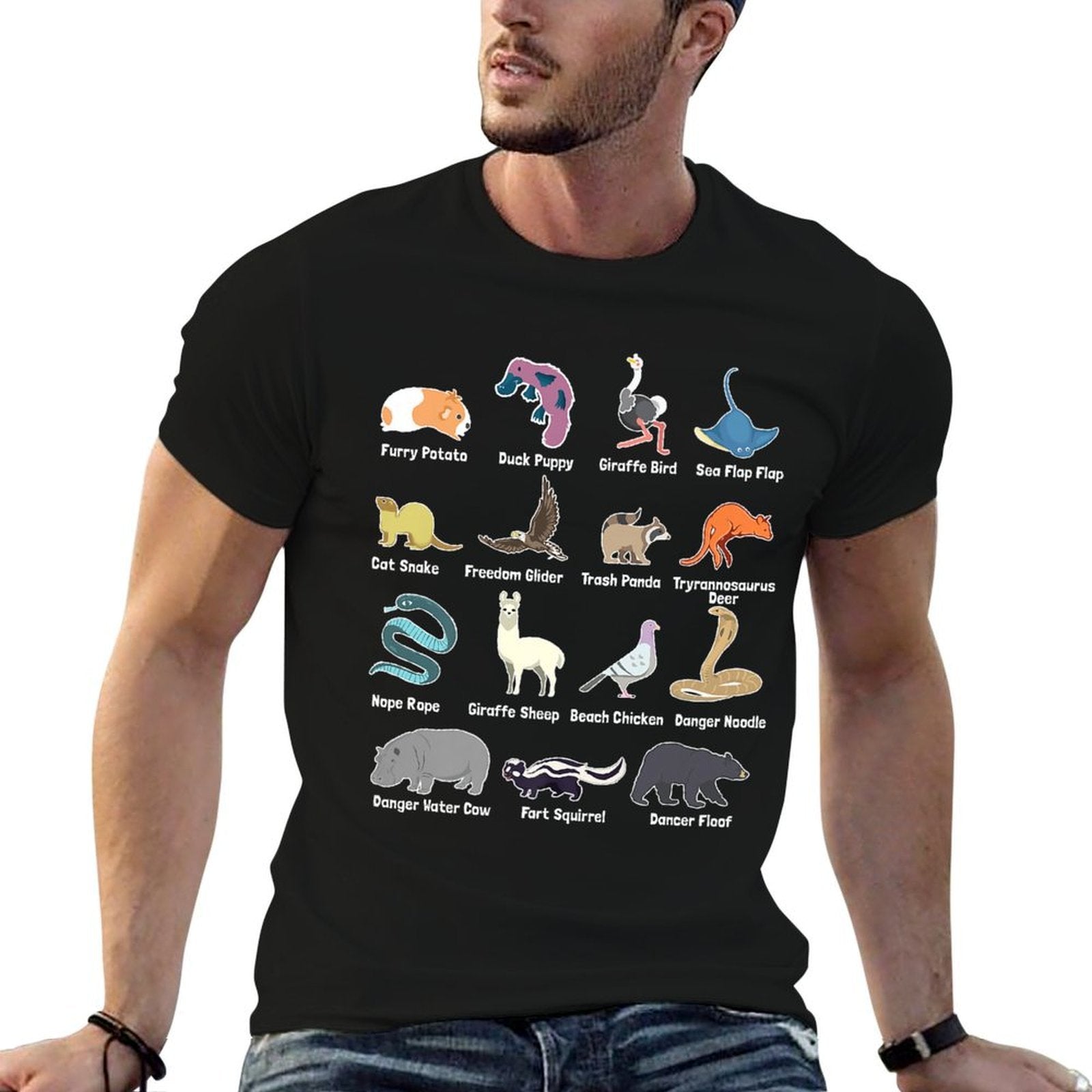 Animals Of The World - Rare Exotic Animals Funny Memes Gift Premium  Trendy Pattern T-Shirt