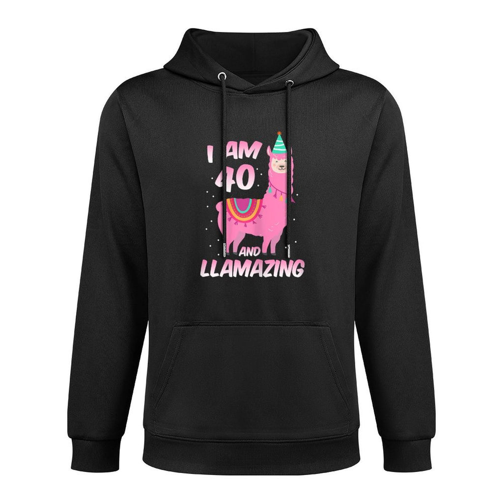 Womens I Am 40 Years Old And Llamazing Llama 40th Birthday Durable Construction Hoodie