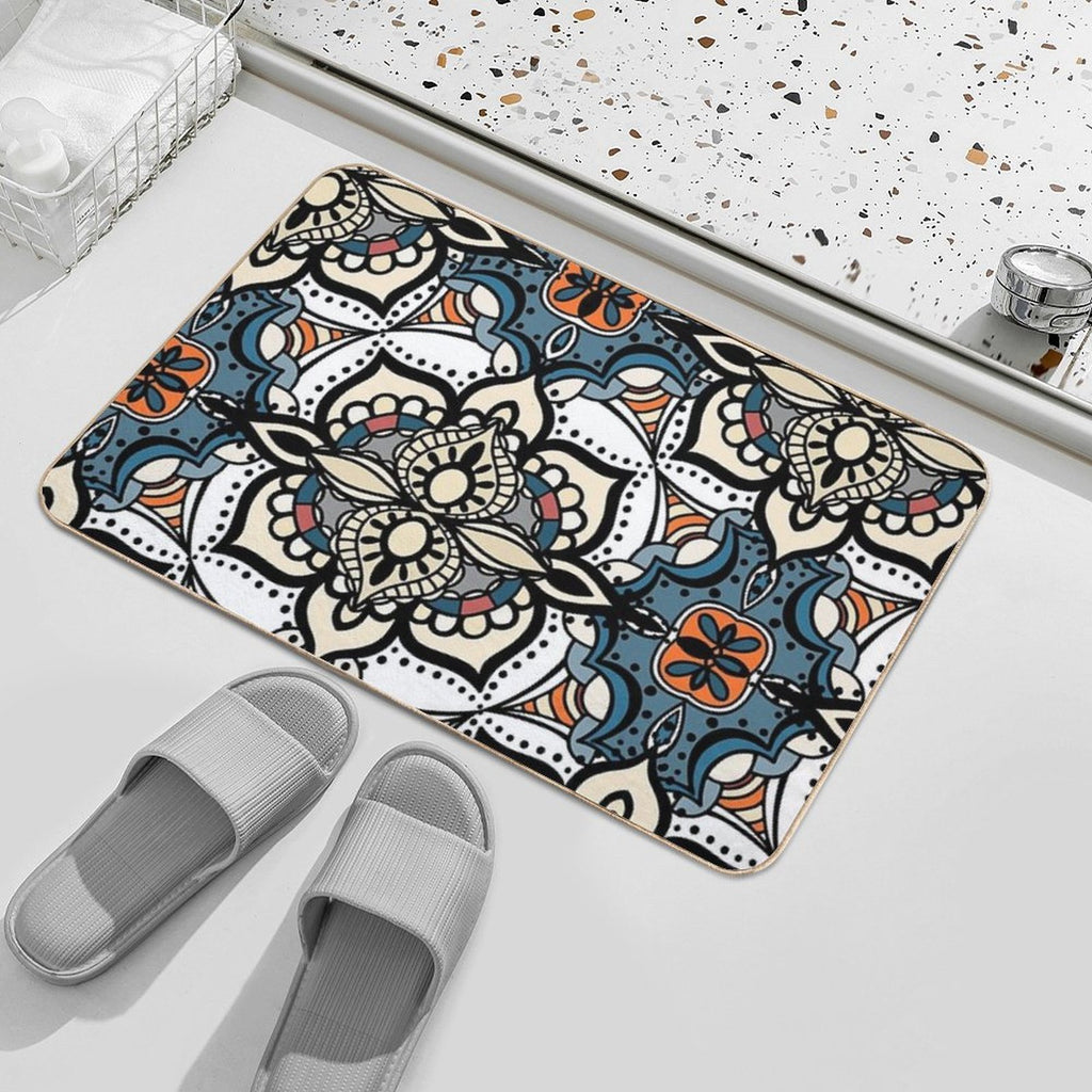 Vintage Mandala Patterns, Spiritual Patterns, Pattern for Meditating People, Cool And Vintage Patterns  Anti-Trip Bath Mat